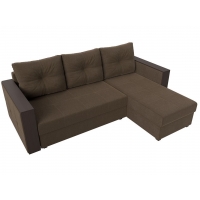 Угловой диван Валенсия Лайт (рогожка коричневый) - Изображение 4